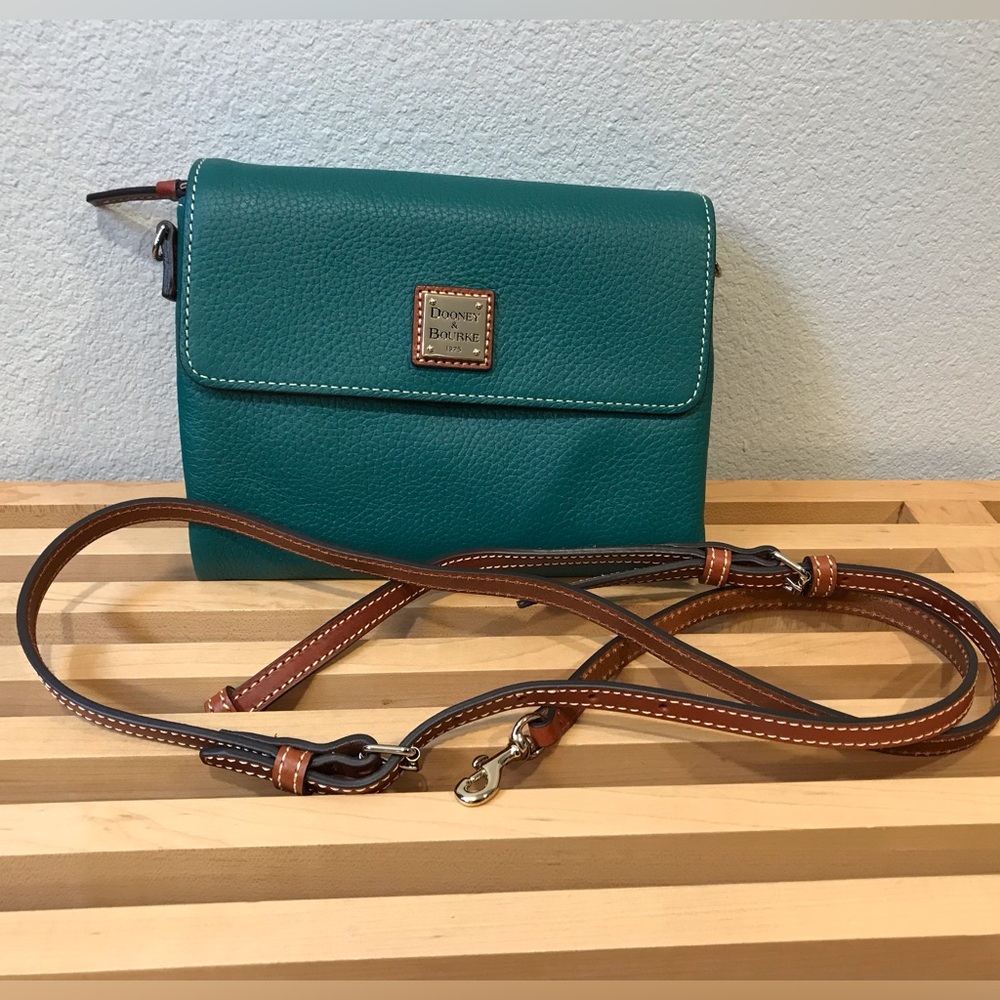 Dooney & Bourke Teal Leather Hunter Crossbody